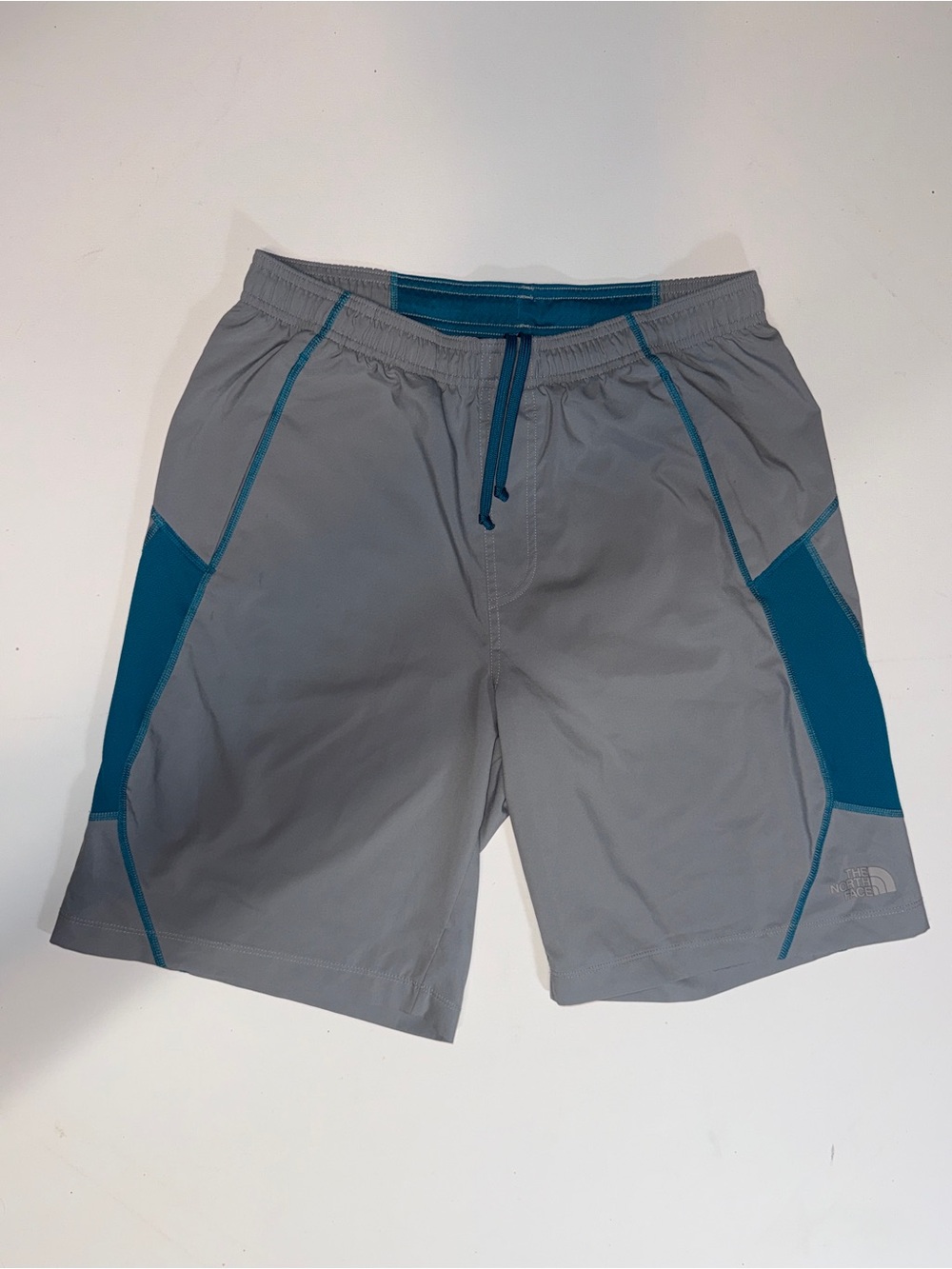 The North Face Men's Gray Shorts with Teal Panels